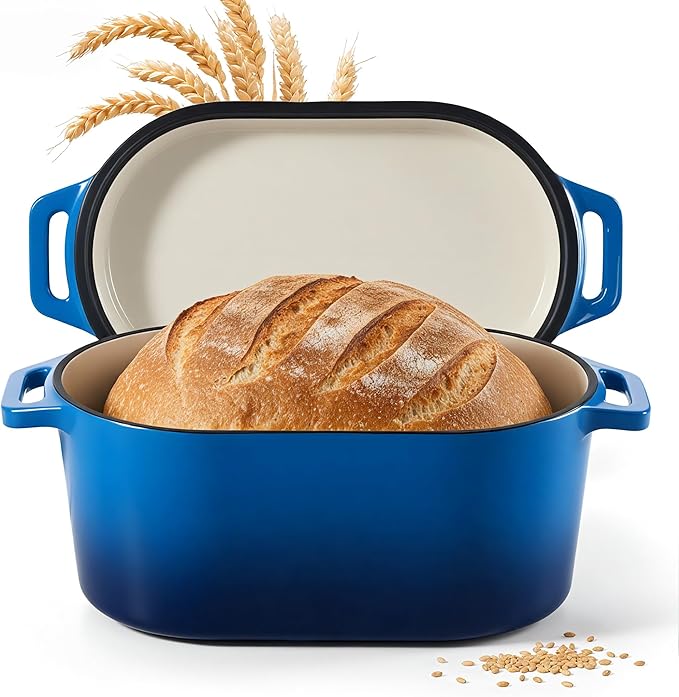 Dutch Oven for Bread Baking, 3.4 QT Bread Dutch Oven for Sourdough, Enamelled by Fijinhom