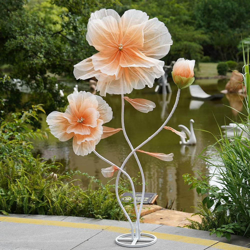 Giant Artificial Flower Decor,Oversized Gradient Organza Flower with Bendable...