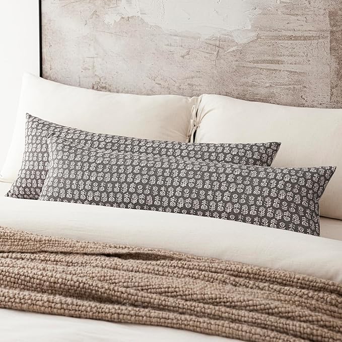 Foindtower Set of 2 Decorative Vintage Long Lumbar Throw Pillow Covers Neutral - Image 5