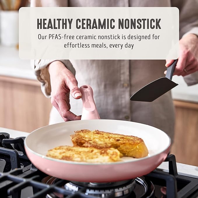 GreenLife 2-Piece Nonstick Frying Pan Set, 8” & 10” Skillets, Non-Toxic Ceramic - Image 2