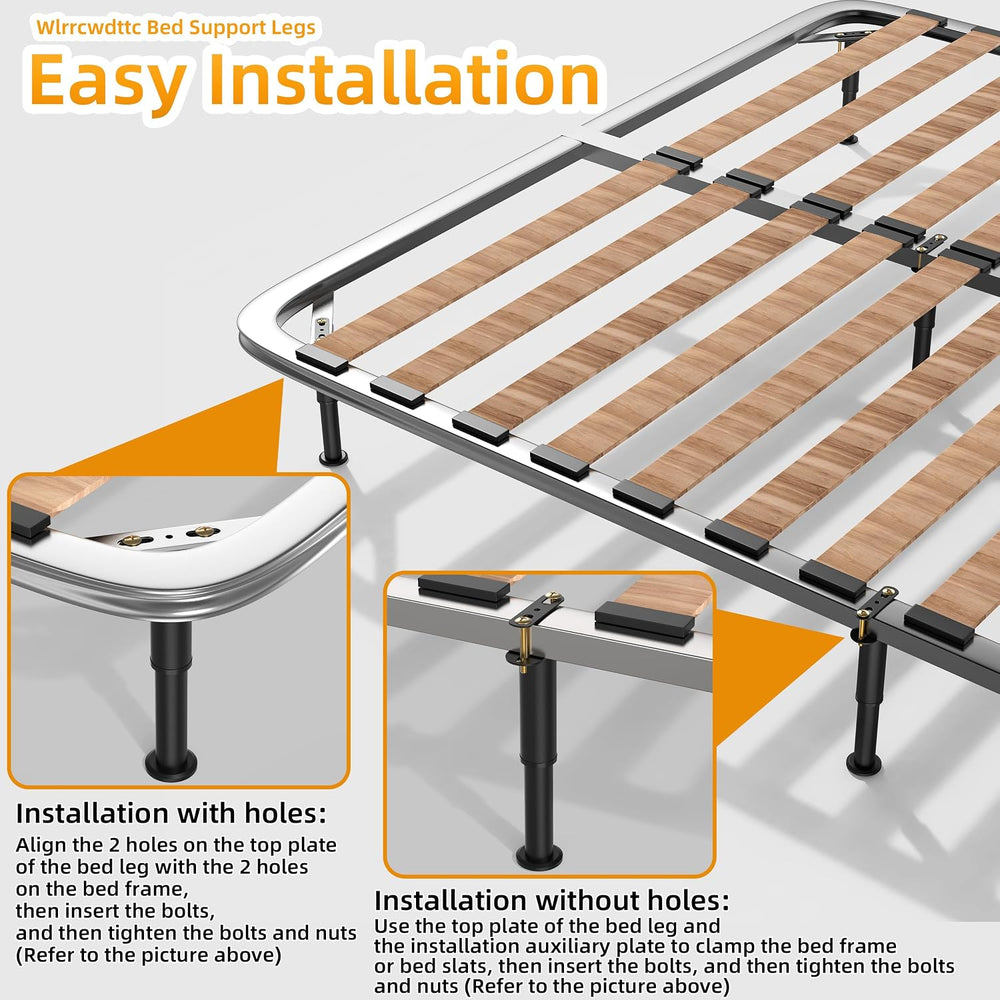 Wlrrcwdttc 4 Pcs Adjustable Height Bed Support Legs 7.08-13 inch, Bed Frame C...