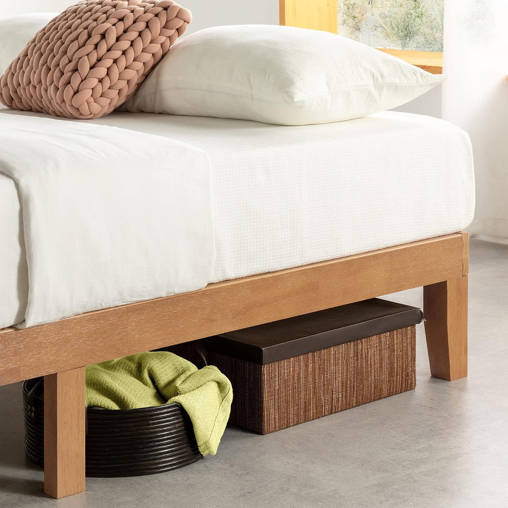 Mellow Naturalista Classic - 12 Inch Solid Wood Platform Bed with Wooden Slat...