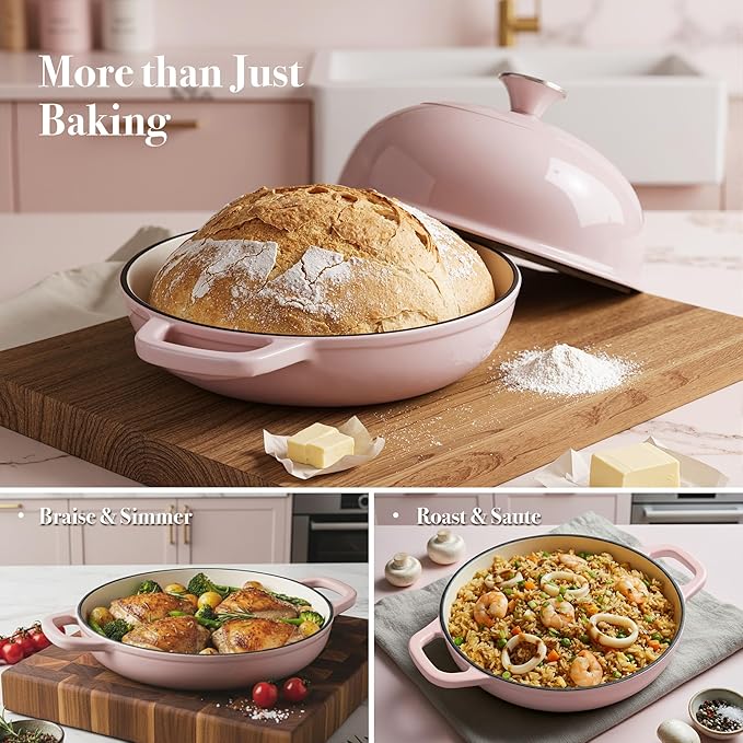 4.5 QT Dutch Oven for Bread Baking, Cast Iron Bread Oven for Sourdough - Image 7