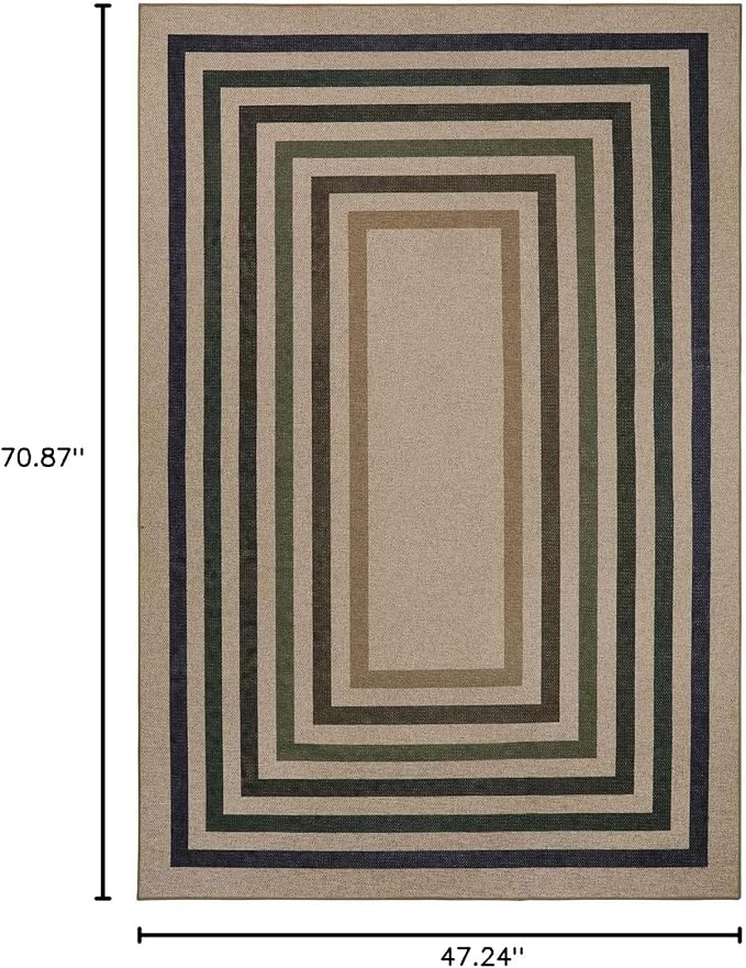 Lahome Enfys Modern Geometric Easy Jute Rug, 4x6 Washable Indoor Outdoor Carpet - Image 2