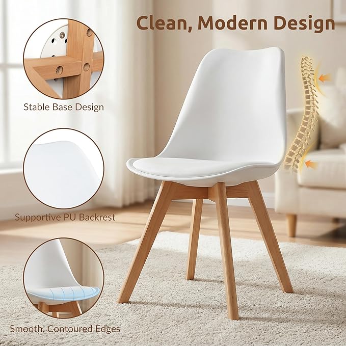 Dining Chairs Set of 8, Modern Upholstered Dining Room Chairs with PU Leather...