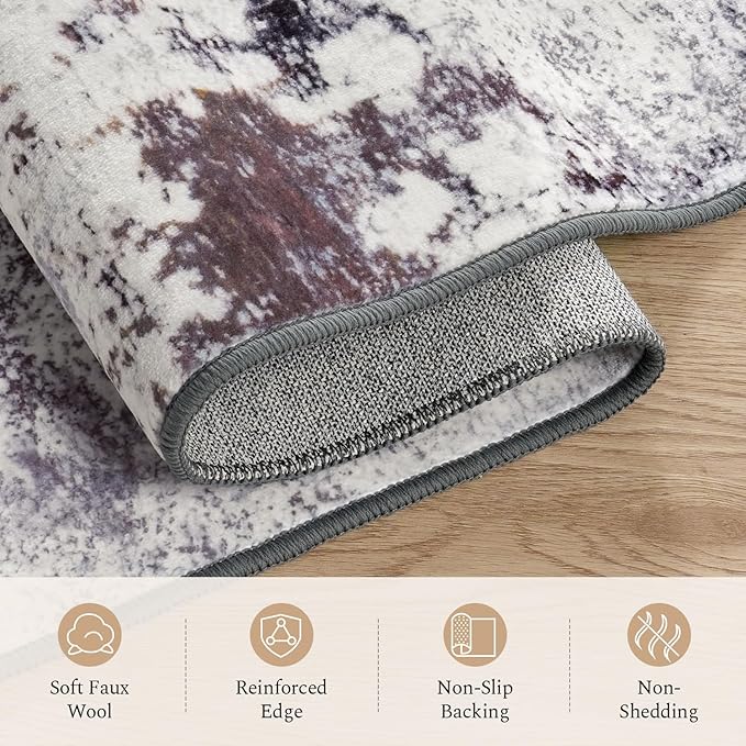 Rugflix 5x7 Area Rugs for Living Room, Washable Large Rug Stain-Resistant Low - Image 7