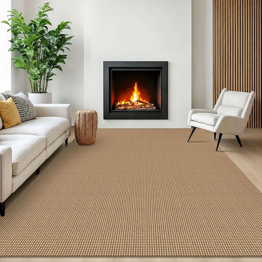 EARTHALL Woven Area Rugs 6x9 Ft Washable Living Room Rugs Non Slip Rubber Bac...