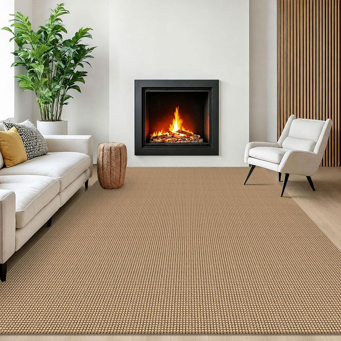 EARTHALL Woven Area Rugs 6x9 Ft Washable Living Room Rugs Non Slip Rubber Backed Dining Room Rug Braided Bedroom Rugs Indoor Floor Carpet for Living Room, Bedroom, Dining Room, Orange/Tan/Brown
