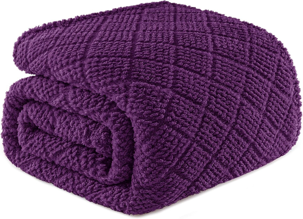 Whale Flotilla Soft Fleece King Size Blanket for Bed, Purple