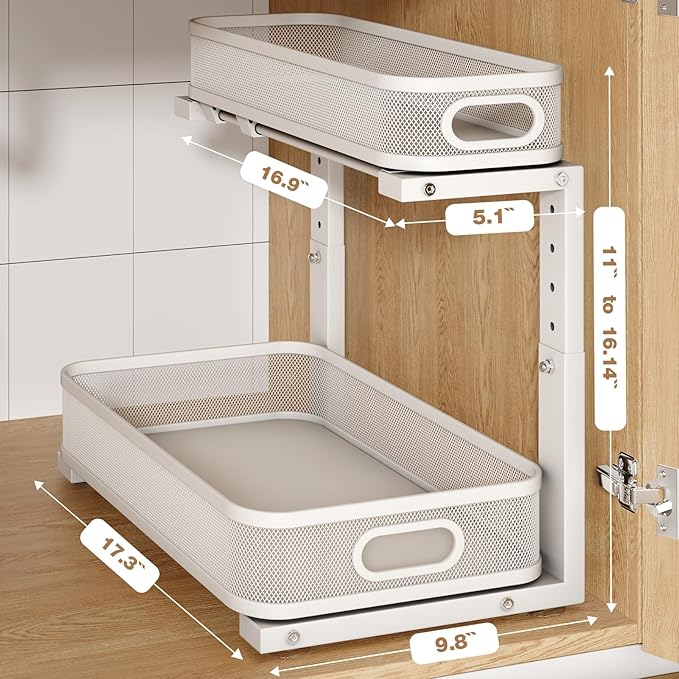 2 Pack 17.3IN-Depth Under Sink Organizer - Image 2
