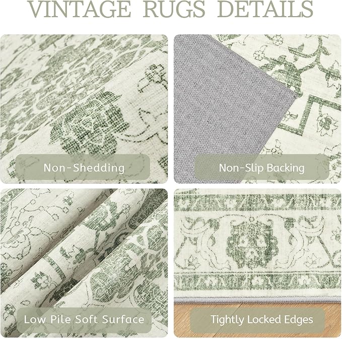 Madane 6x9 Area Rugs for Living Room, Vintage Stain Resistant Area Rug - Image 6