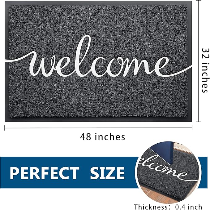EARTHALL Funny Welcome Mats Outside/Inside 48"x32", Front Door Mat Outdoor - Image 2