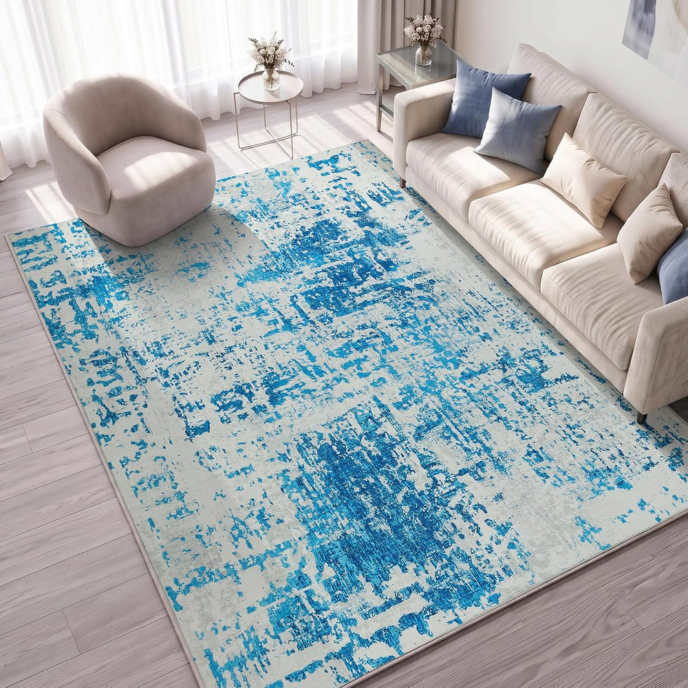 Warmstar 8×10 Area Rug for Living Room,Washable Abstract Area Rug Non-Slip TP...