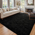 8x10 Ft Large Shag Black Rug for Living Room, Ultra Soft Fluffy Furry Area Rugs by Cuzwlovita