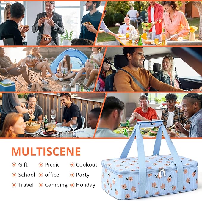 Insulated Casserole Carrier for Hot or Cold Food, Pie Carrier Bag Lunch Bag - Image 7