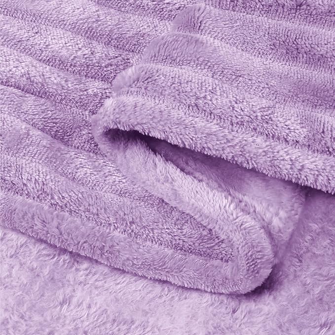 BEDELITE Throw Blanket for Couch, 3D Ribbed Jacquard Soft and Cozy Fleece Throw - Image 6
