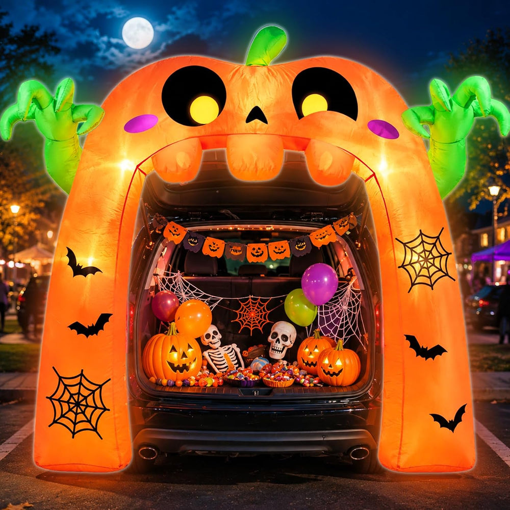 5 Ft Trunk or Treat Car Decoration Kit Halloween Inflatable Pumpkin Arch