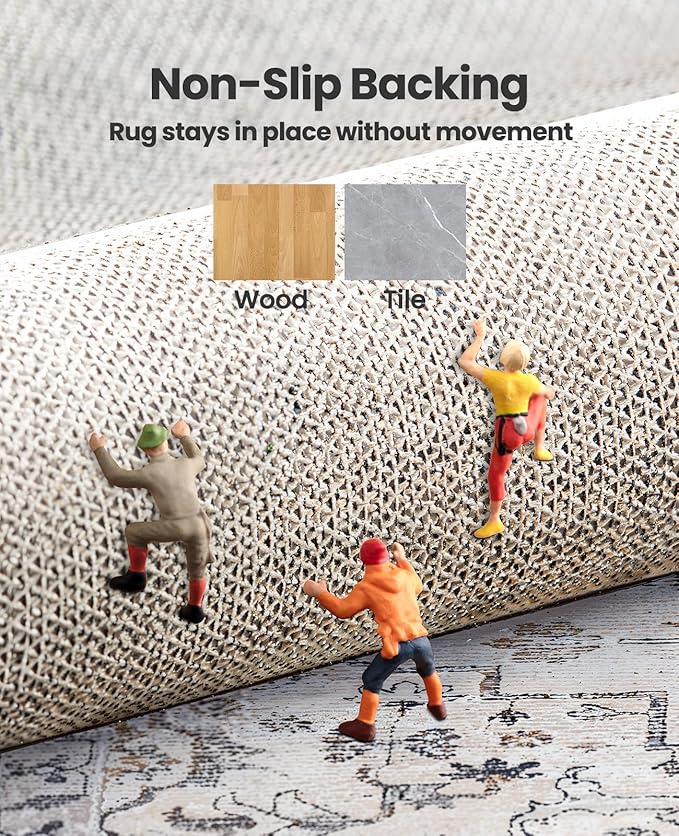 AMADA HOMEFURNISHING 8x10 Area Rugs, Low-Profile Large Washable Area Rug - Image 6