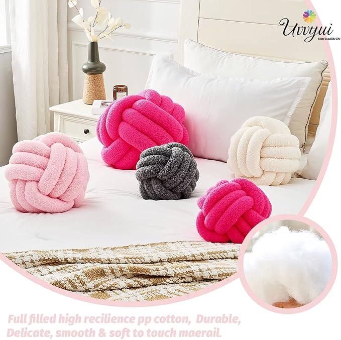 Uvvyui Knot Pillow Ball, Soft Home Decorative Pillows, Round Throw Pillow - Image 3
