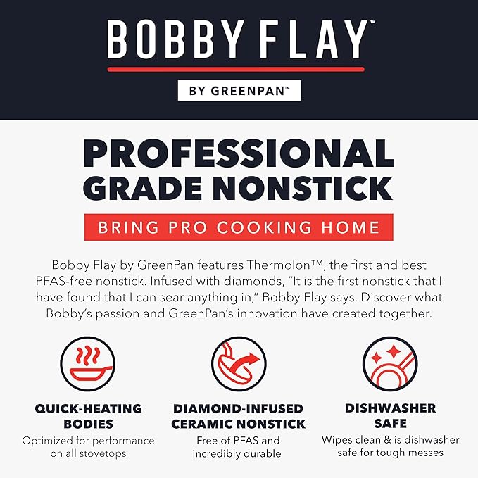 GreenPan x Bobby Flay 8" Nonstick Frying Pan Skillet, PFAS-Free Diamond Ceramic - Image 10
