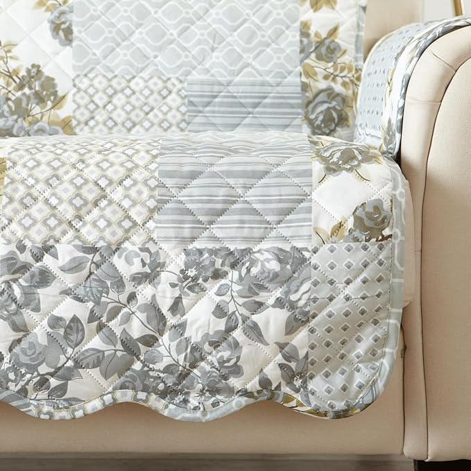 Great Bay Home Reversible Patchwork Loveseat Cover - Image 2