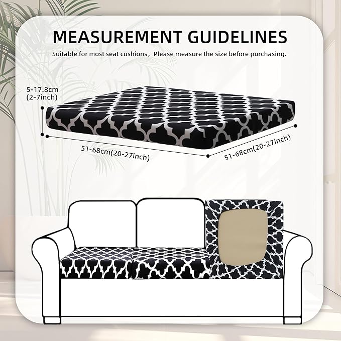 8Pcs Stretch Patio Cushion Covers, Outdoor Couch Covers Replacement, Outdoor - Image 2