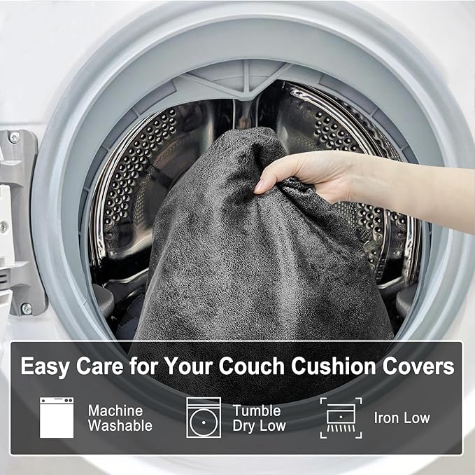 Leather Look Couch Cushion Covers Sofa Seat Slipcovers Sets Couches Furniture - Image 9
