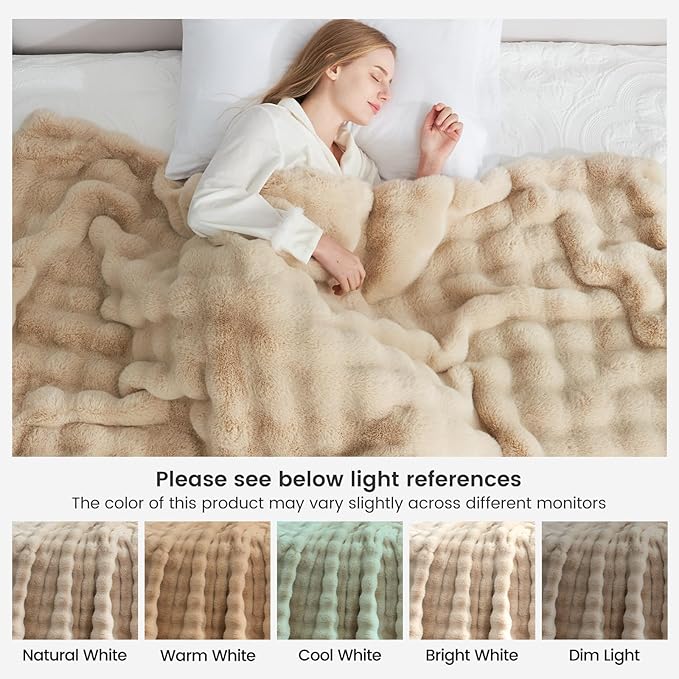 Cozy Bliss Faux Fur Throw Blanket