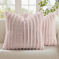 decorUhome Summer Cozy Faux Fur Throw Pillow Covers 18x18 Set of 2 Decorative by decorUhome