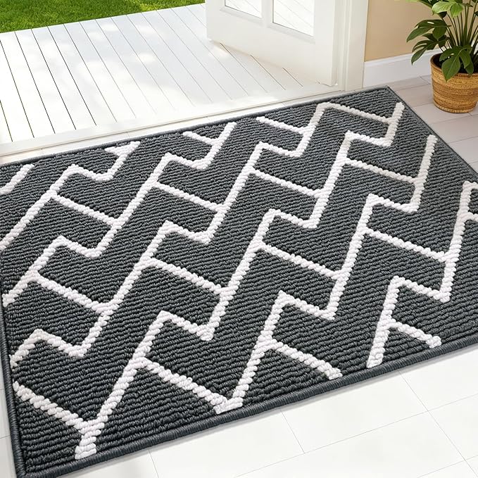 OLANLY Front Door Mat, Non-Slip Rubber Backing, Dirt Resistant and Absorbent by OLANLY