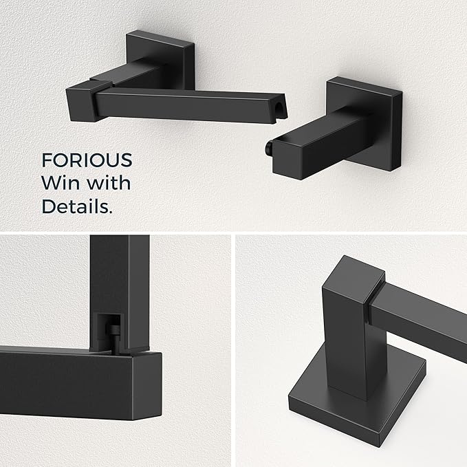 FORIOUS Toilet Paper Holder Wall Mount and Hand Towel Ring Set, SUS 304 - Image 4
