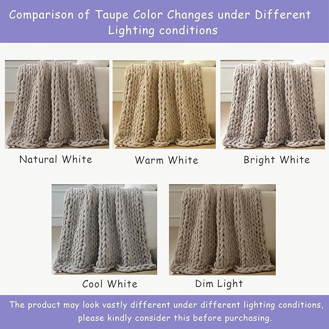 Bigacogo Chunky Knit Throw Blanket - Image 5