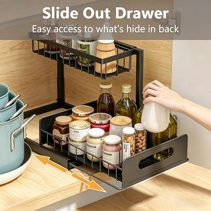 Ceetug Under Sink Organizers and Storage 2 Tier Slide Out Kitchen Cabinet - Image 4