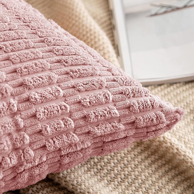 MIULEE Pack of 2 Corduroy Decorative Throw Pillow Covers 18x18 Inch Soft Boho - Image 5