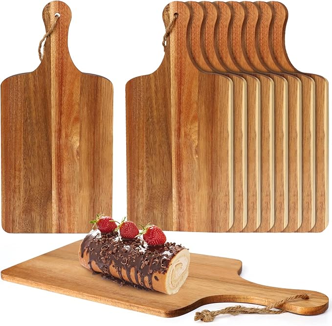 10 Packs Acacia Wood Cutting Board, 15 x 7 Inch Plain Chopping Board by Aweyka