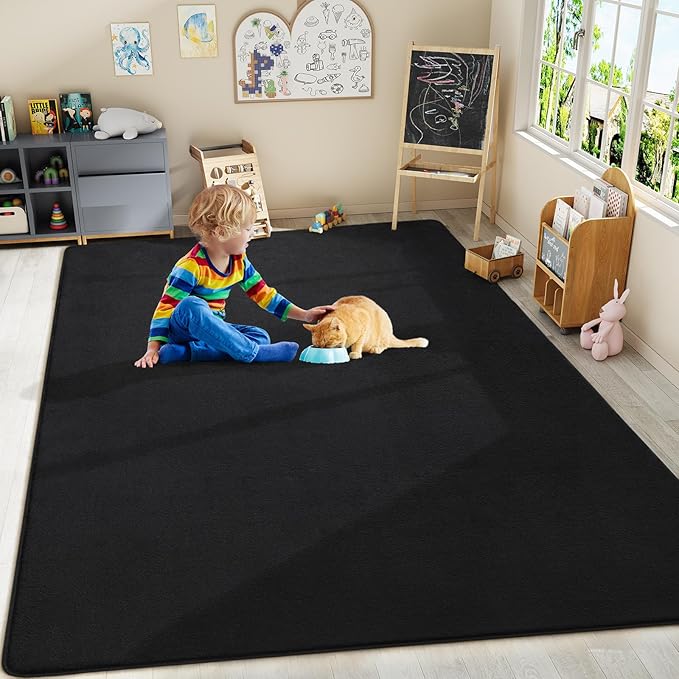 Amearea Modern Area Rugs for Bedroom Living Room, 4x6 Feet Black Thickened - Image 8