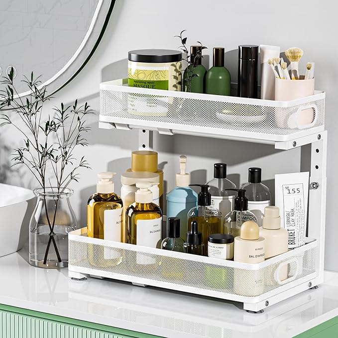 Under Sink Organizer 2 Pack, High Adjustable 2 Tier Under Sink Organizers and - Image 8