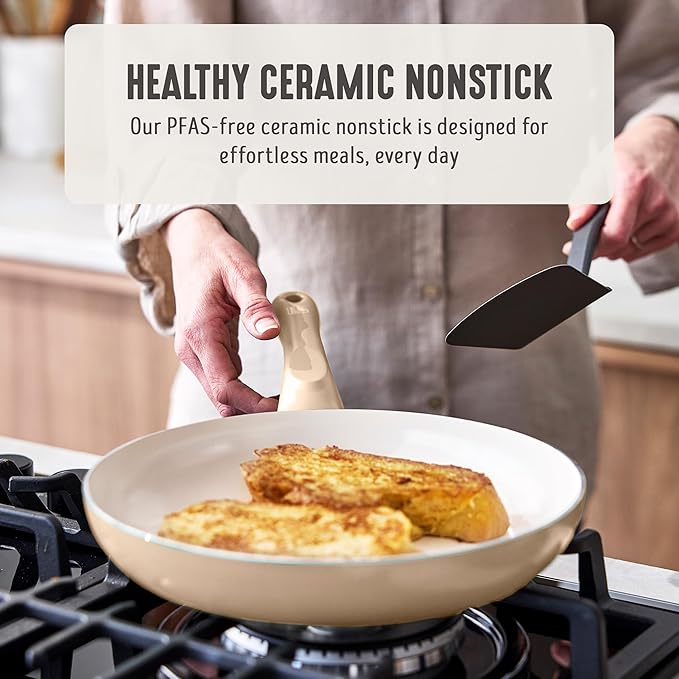 GreenLife 2-Piece Nonstick Frying Pan Set, 8” & 10” Skillets, Non-Toxic Ceramic - Image 2