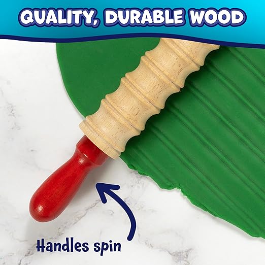 READY 2 LEARN Mini Textured Wooden Rolling Pins | Set of 6 | 7.25 inches | - Image 6