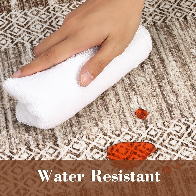 Washable 2.5x10 Kitchen Runner Rug, Easy Clean Geometri Rugs - Image 6