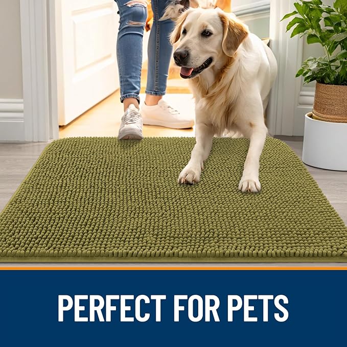 OLANLY Dog Door Mat for Muddy Paws 45x27, Absorbs Moisture and Dirt, Absorbent - Image 6