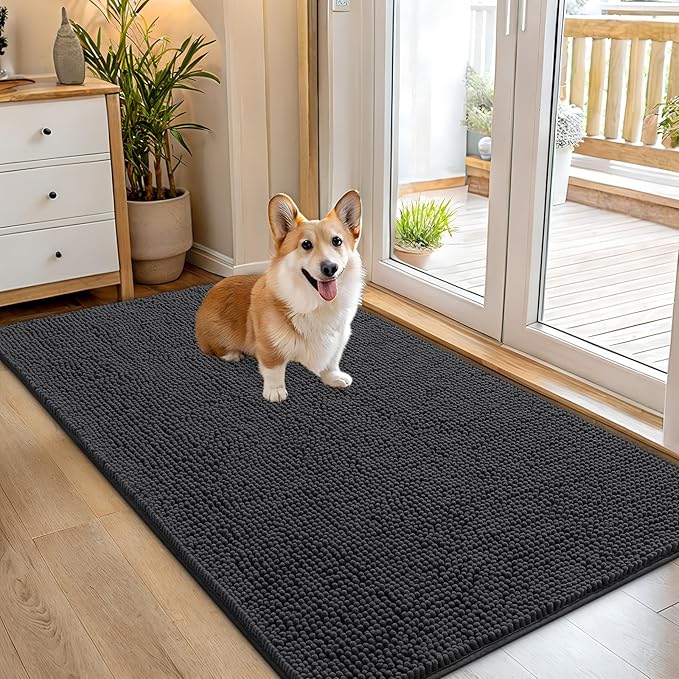 OLANLY Dog Door Mat for Muddy Paws 54x32, Absorbs Moisture and Dirt, Absorbent by OLANLY