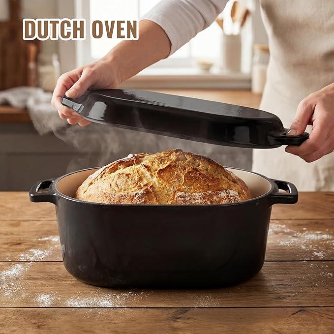 Dutch Oven for Bread Baking, 3.4 QT Bread Dutch Oven for Sourdough, Enamelled - Image 3