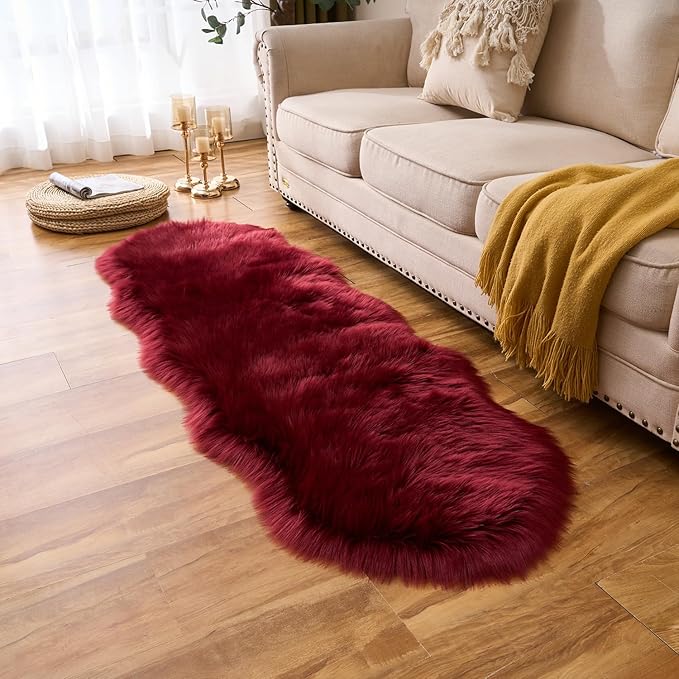 EasyJoy Ultra Soft Fluffy Shaggy Area Rug Faux Fur Rug Chair Cover Seat Pad - Image 5