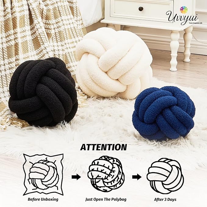 Uvvyui Knot Pillow Ball, Soft Home Decorative Pillows, Round Throw Pillow - Image 4