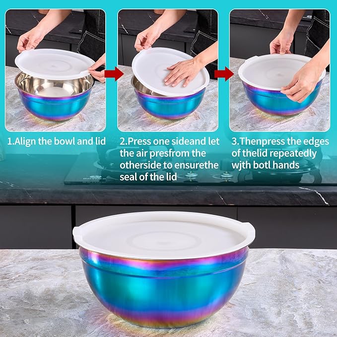 4 Piece Rainbow Mixing Bowls