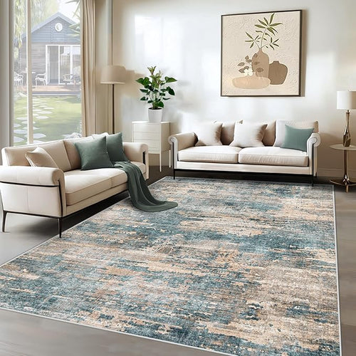 6x9 Area Rugs for Living Room, Washable Modern Abstract Large Area Rug Neutral by XLUEZ