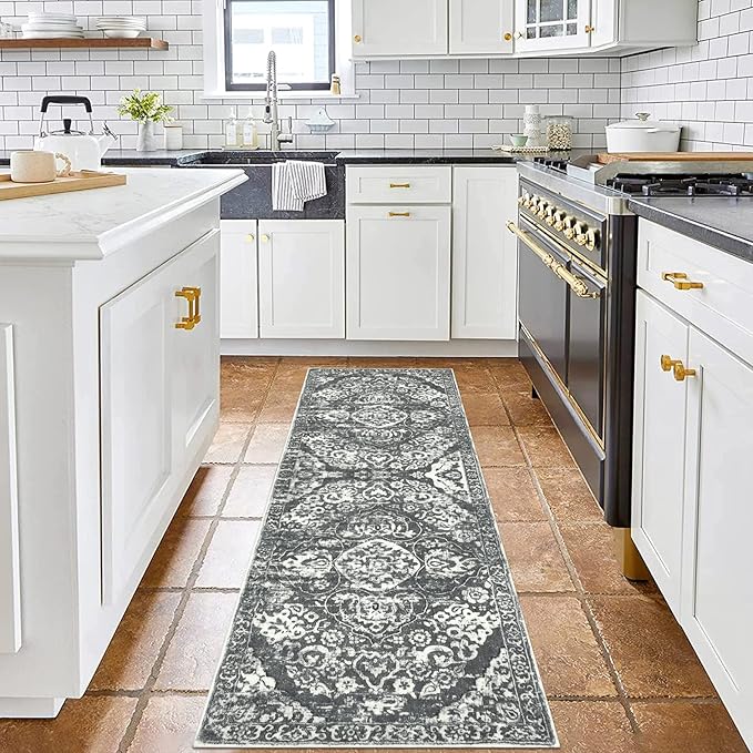 HEBE Hallway Runner Rug 2'x6' Washable Vintage Distressed Area Rugs Non Slip - Image 7