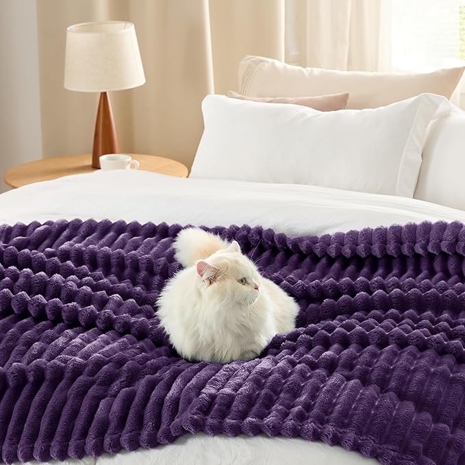 Bedsure GentleSoft Purple California King Size Blanket - Image 7