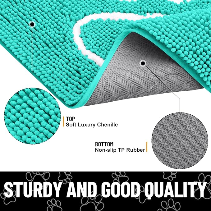 Smiry Dog Door Mat for Muddy Paws, Absorbent Dirt Trapper Non Slip Quick Dry - Image 3